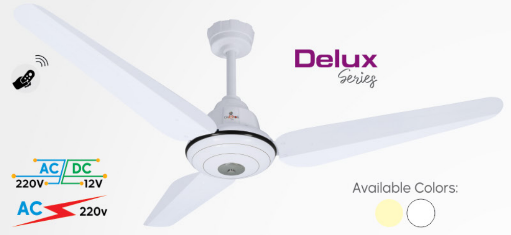 Champion Delux ceiling fan from the AC/DC Hybrid Series